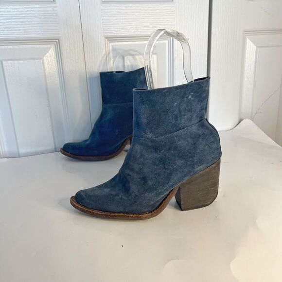 Jeffrey Campbell Like New Leather Suede Slouchy Ankle Slip On Heel Western Boots - Picture 6 of 13